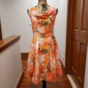 Vintage inspired 50s cowl neck summer dress size 6